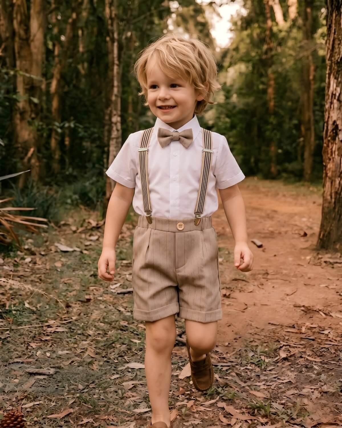 4-Piece Suspender Shorts Set (Short Sleeve)