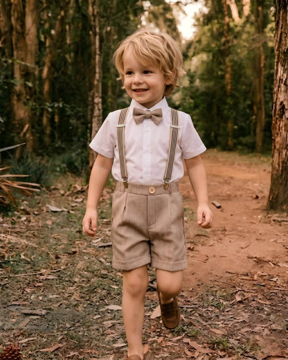 4-Piece Suspender Shorts Set (Short Sleeve)