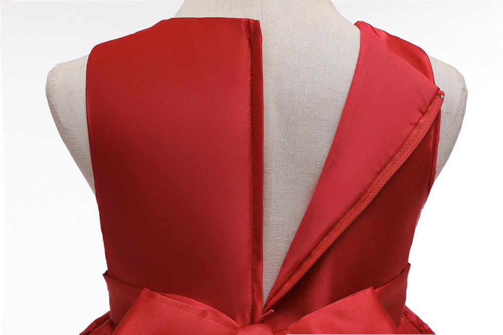 Royal Blue Lace Hi-Low Party Dress for Girls – Hand-Beaded Waist & Lace-Up Bow Back