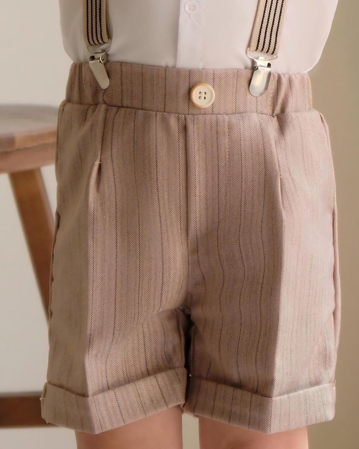4-Piece Suspender Shorts Set (Short Sleeve)