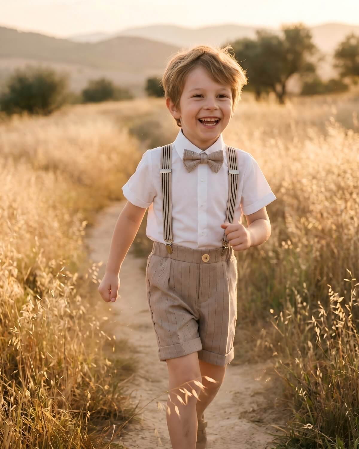 4-Piece Suspender Shorts Set (Short Sleeve)