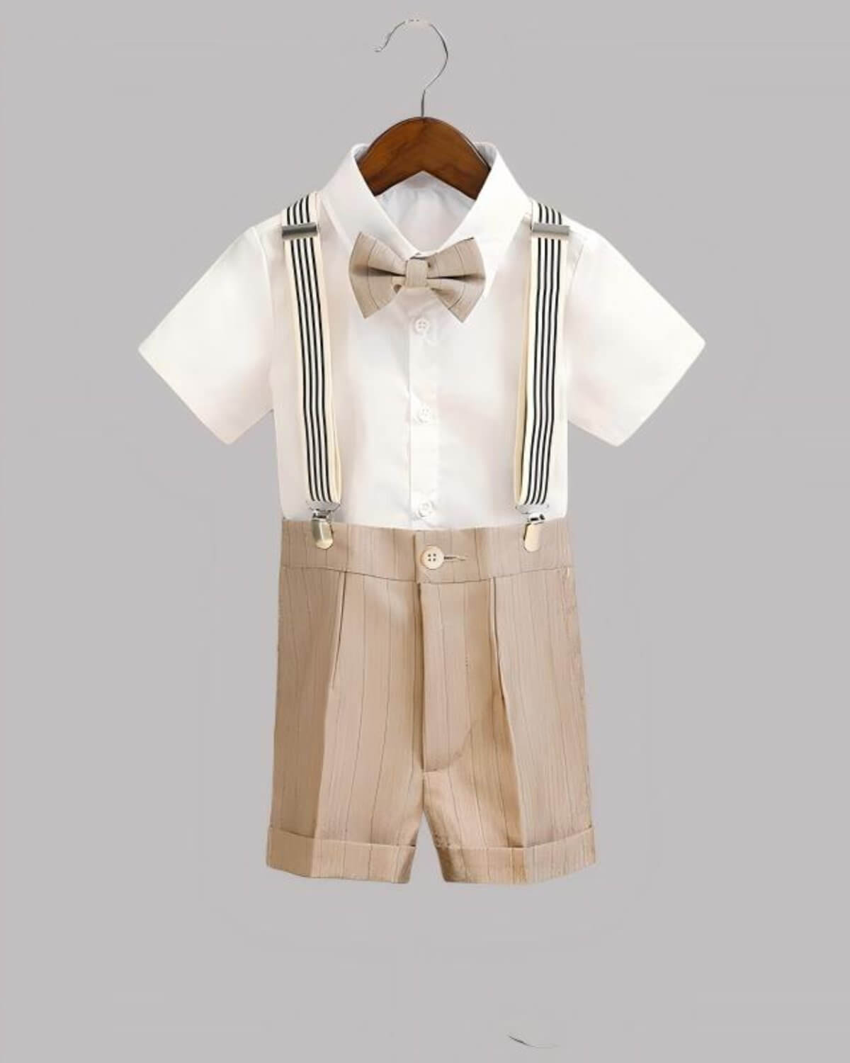 4-Piece Suspender Shorts Set (Short Sleeve)