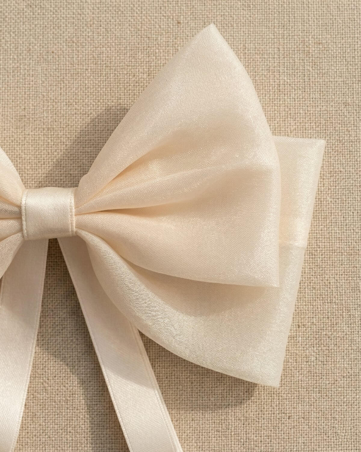 The "Aurelia" Shimmer Organza Bow with Satin Tails