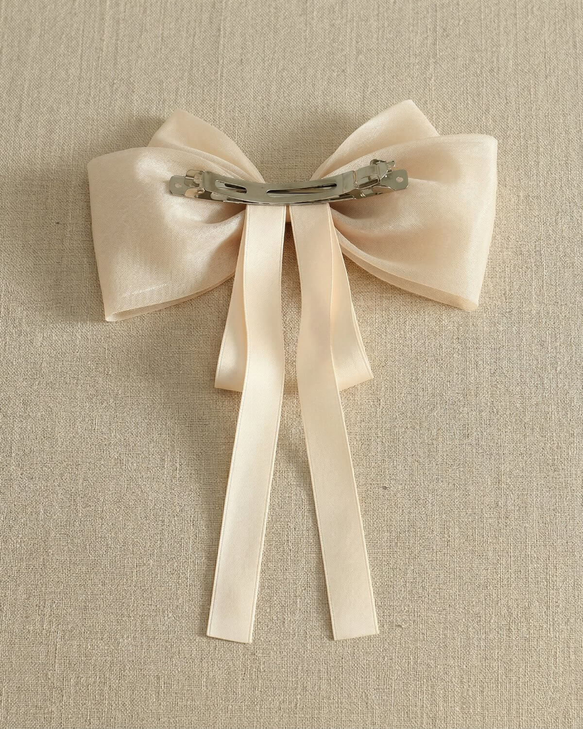 The "Aurelia" Shimmer Organza Bow with Satin Tails