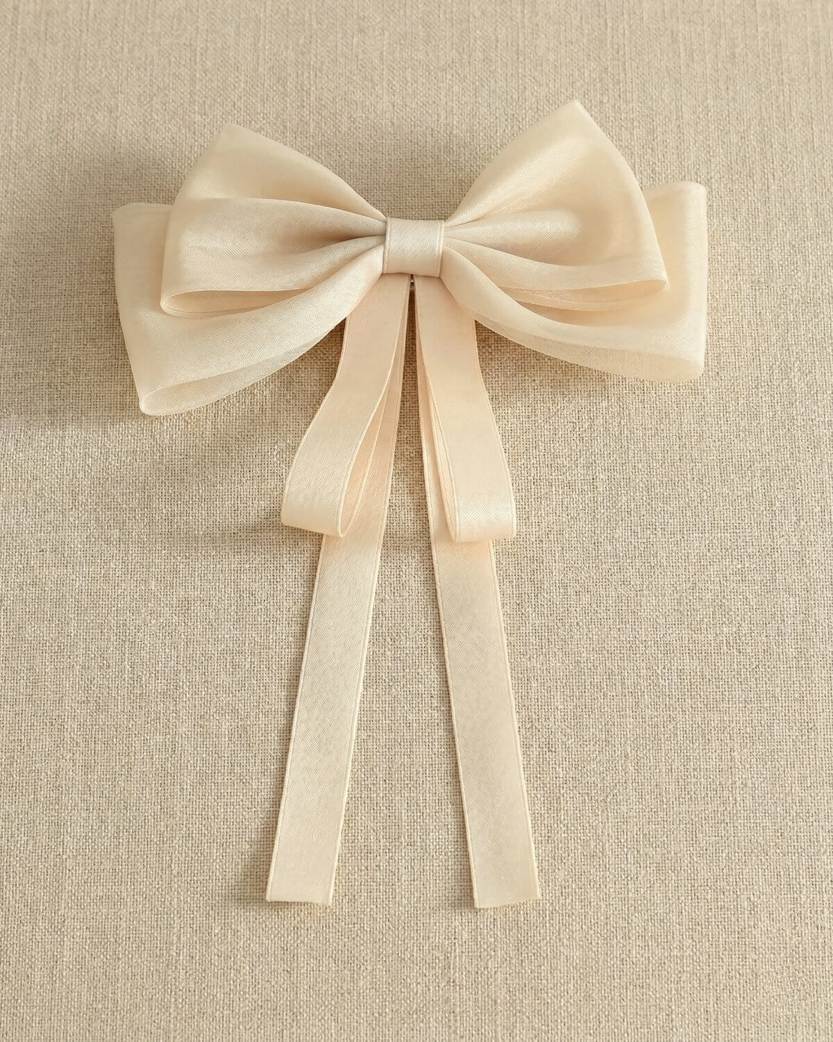The "Aurelia" Shimmer Organza Bow with Satin Tails