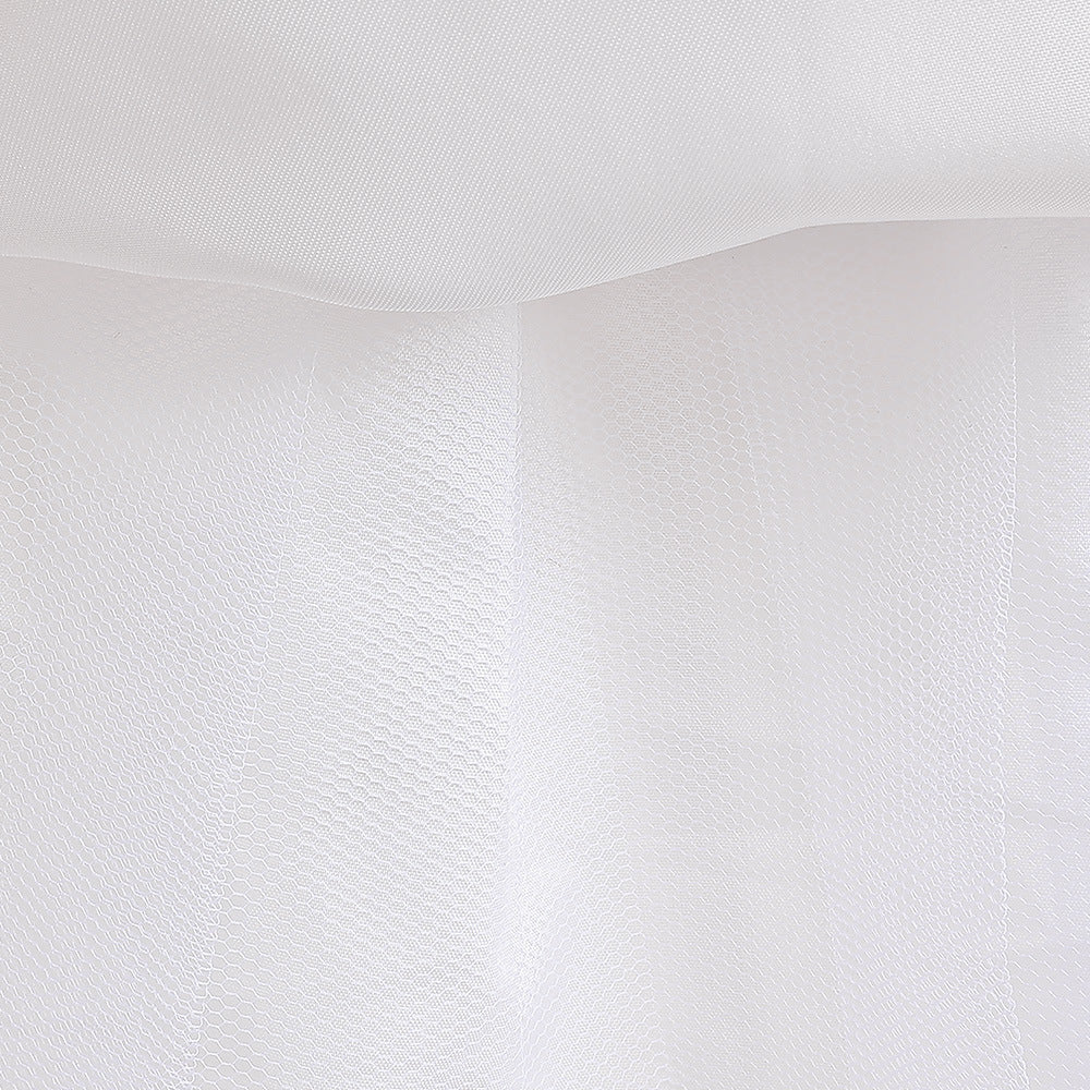 Girls Polka Dot Puff Sleeve High-Low Party Dress – Organza Overlay & Satin Lining