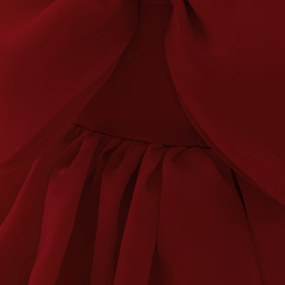 Baby & Toddler Giant Bow Satin & Organza Party Dress – Photo-Ready Statement Look (Detachable Back Bow)