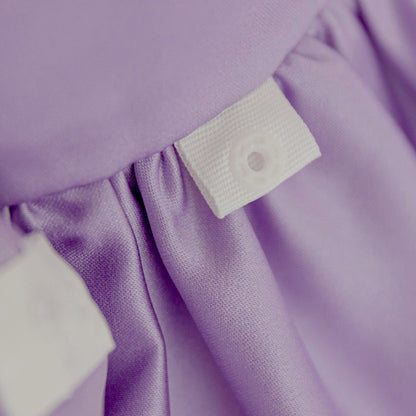 Blush Pink Satin Flower Girl Dress with Pearl Neckline & Bow Back