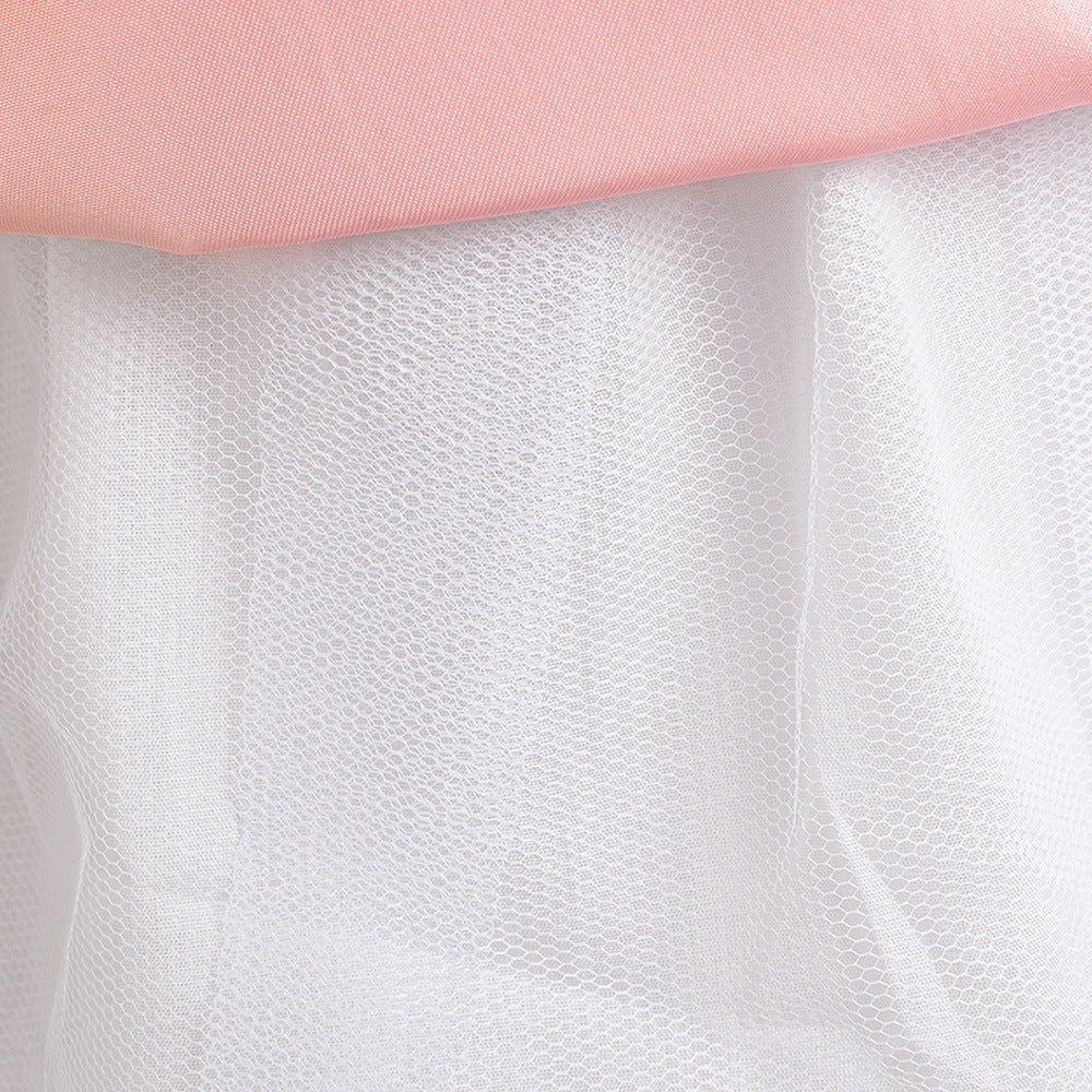 Lace Bodice Tulle Flower Girl Dress with Crystal Belt & Back Bow