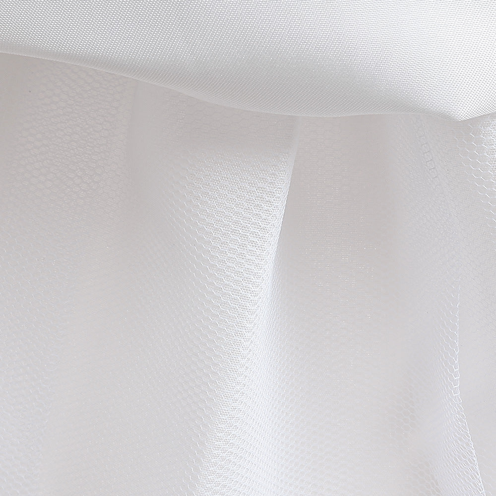 Girls Polka Dot Puff Sleeve High-Low Party Dress – Organza Overlay & Satin Lining