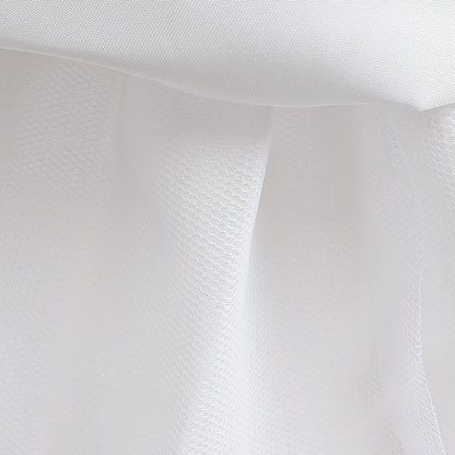 Girls Polka Dot Puff Sleeve High-Low Party Dress – Organza Overlay & Satin Lining