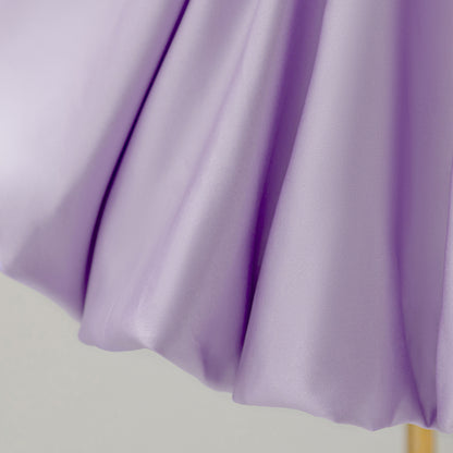 Blush Pink Satin Flower Girl Dress with Pearl Neckline & Bow Back