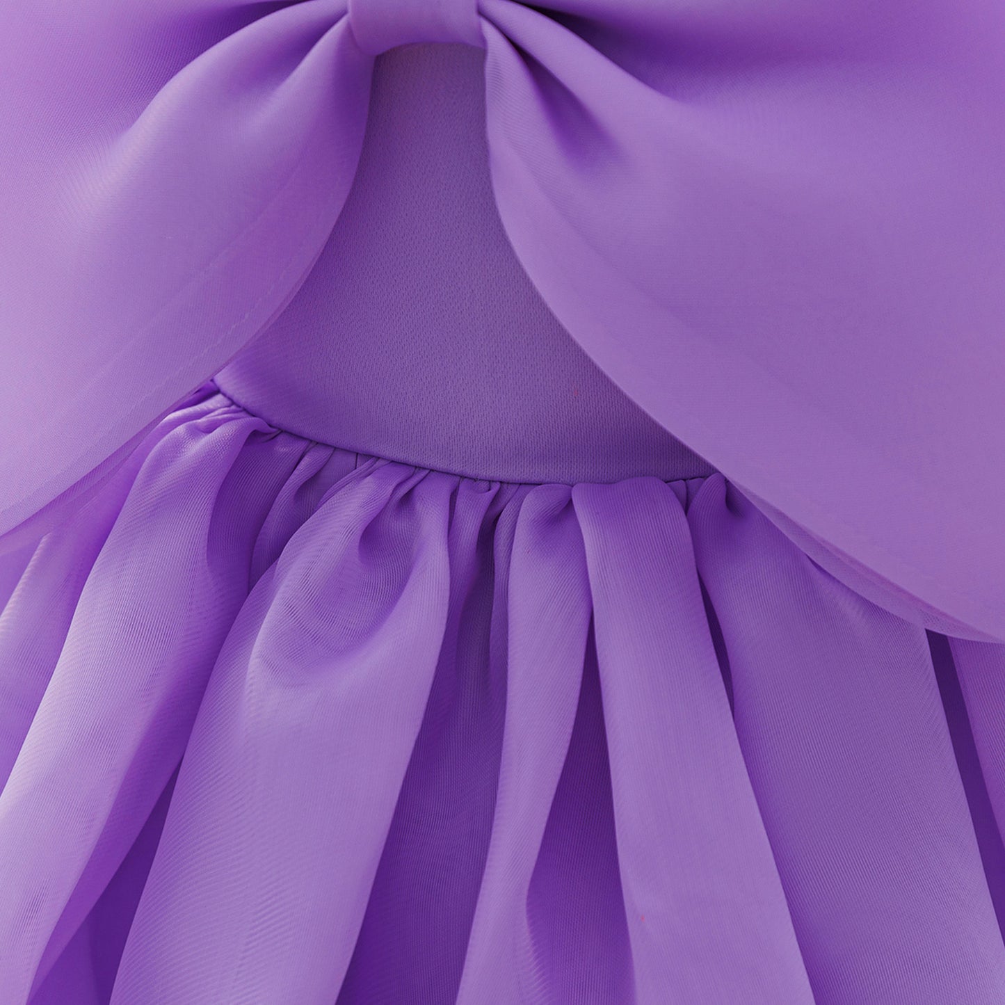 Baby & Toddler Giant Bow Satin & Organza Party Dress – Photo-Ready Statement Look (Detachable Back Bow)