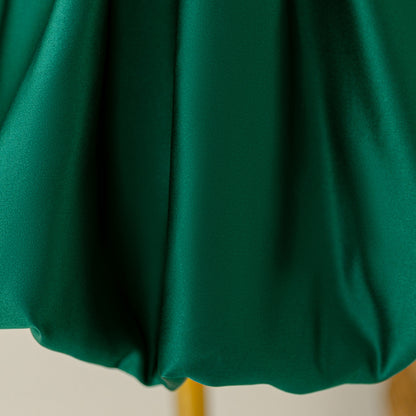 Blush Pink Satin Flower Girl Dress with Pearl Neckline & Bow Back