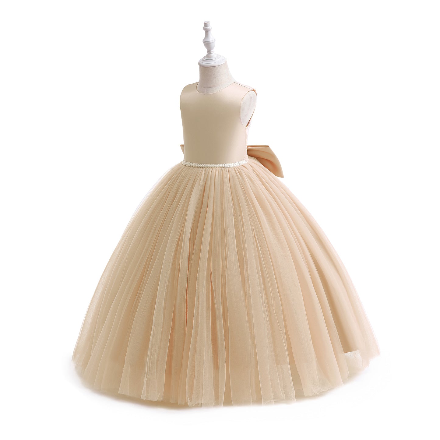 Amelia Ivory Bow-Back Tulle Flower Girl Dress