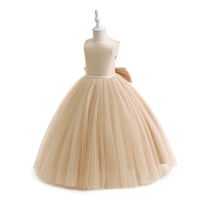 Amelia Ivory Bow-Back Tulle Flower Girl Dress