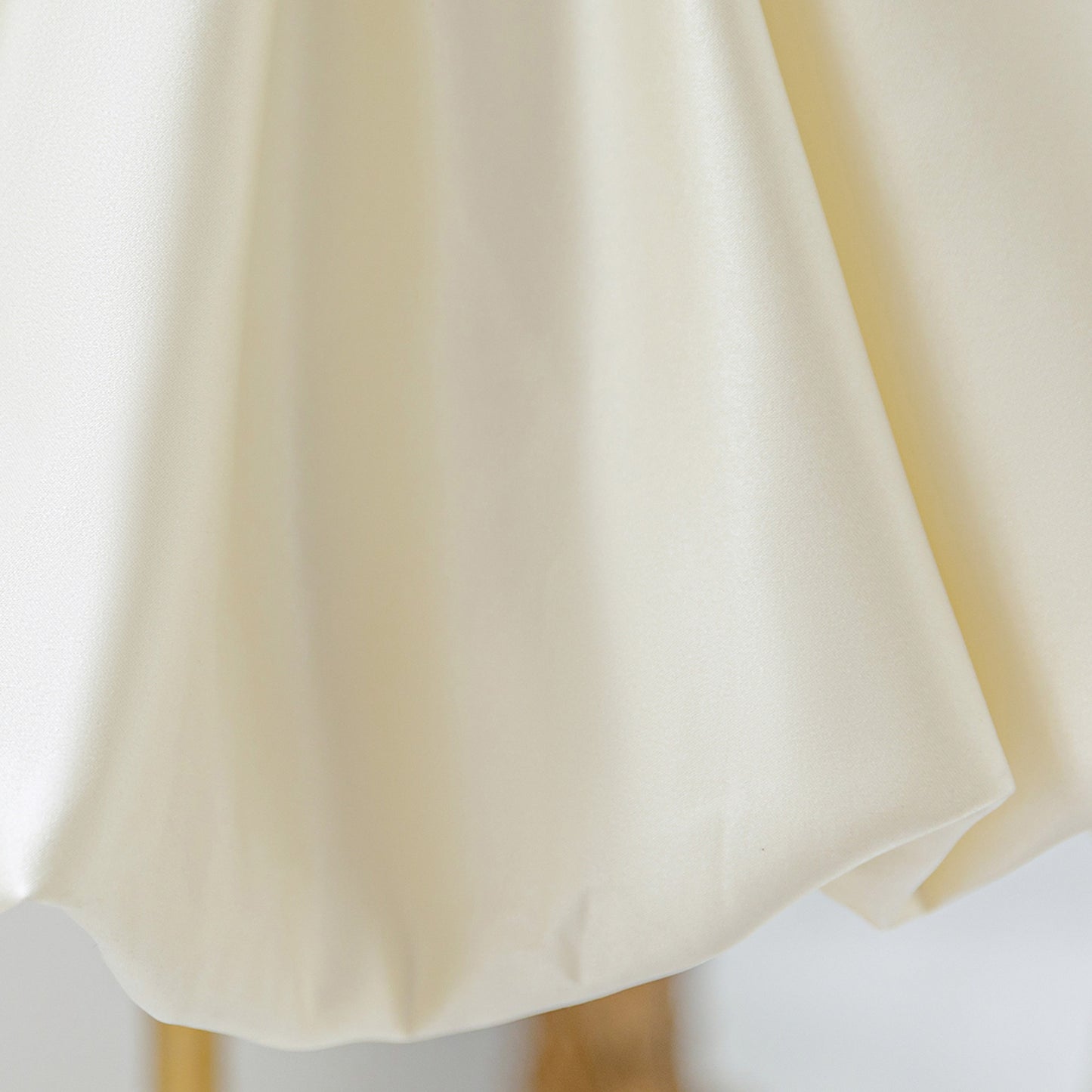 Blush Pink Satin Flower Girl Dress with Pearl Neckline & Bow Back