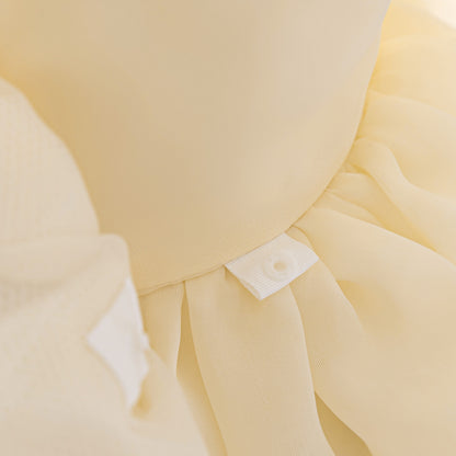 Baby & Toddler Giant Bow Satin & Organza Party Dress – Photo-Ready Statement Look (Detachable Back Bow)