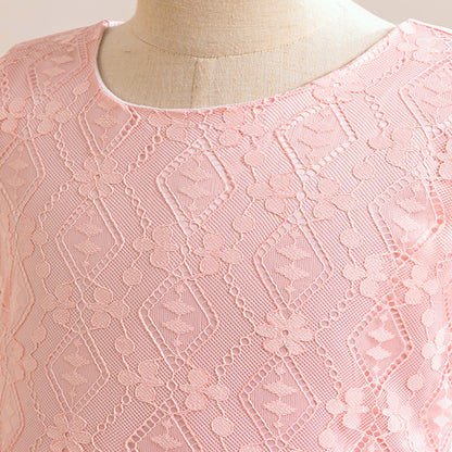 Lace Bodice Tulle Flower Girl Dress with Crystal Belt & Back Bow