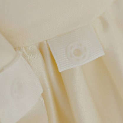 Blush Pink Satin Flower Girl Dress with Pearl Neckline & Bow Back