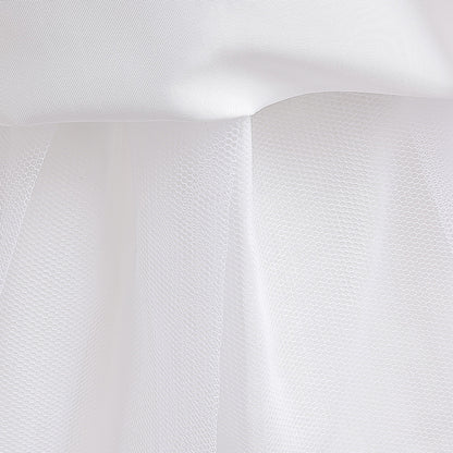 Girls Polka Dot Puff Sleeve High-Low Party Dress – Organza Overlay & Satin Lining