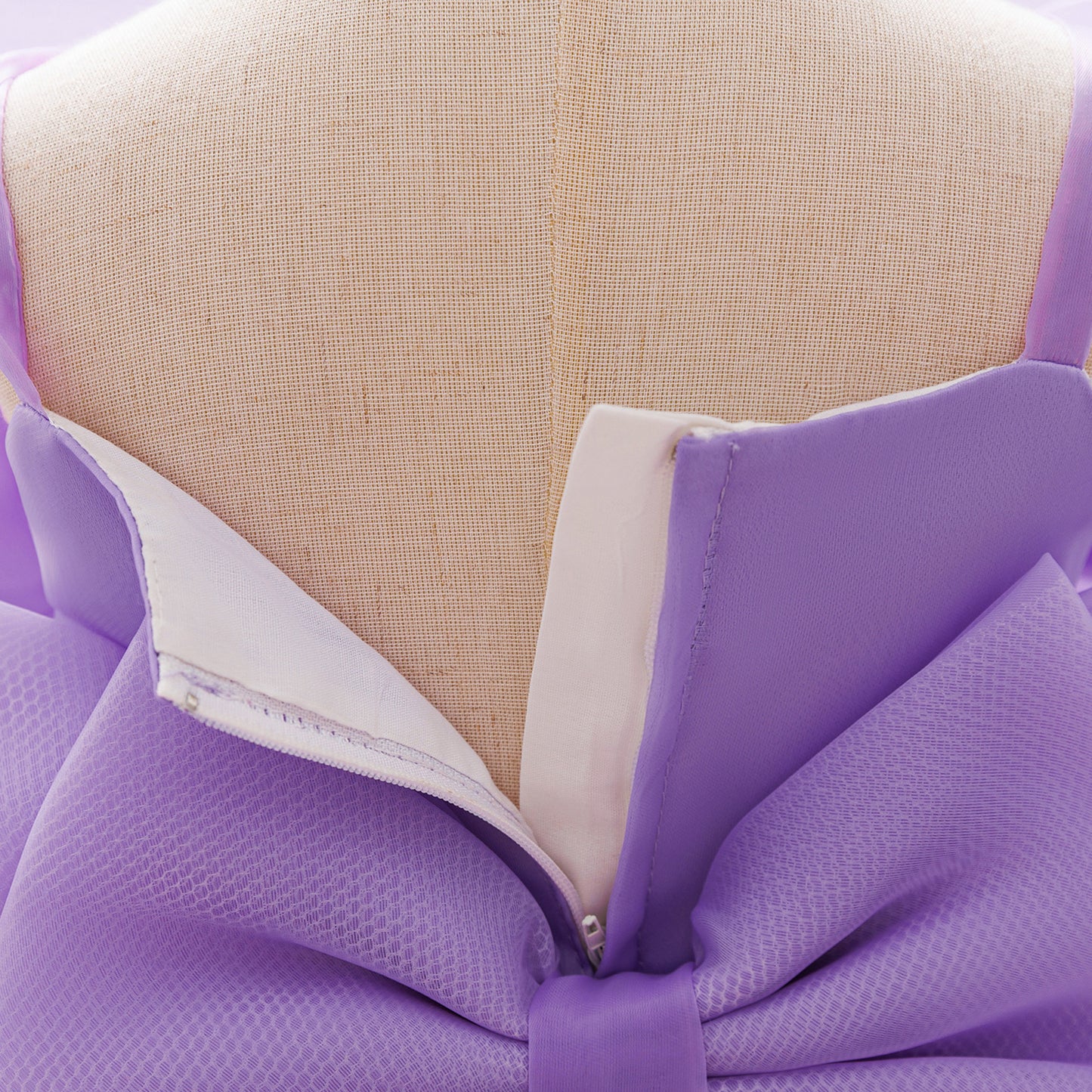 Baby & Toddler Giant Bow Satin & Organza Party Dress – Photo-Ready Statement Look (Detachable Back Bow)