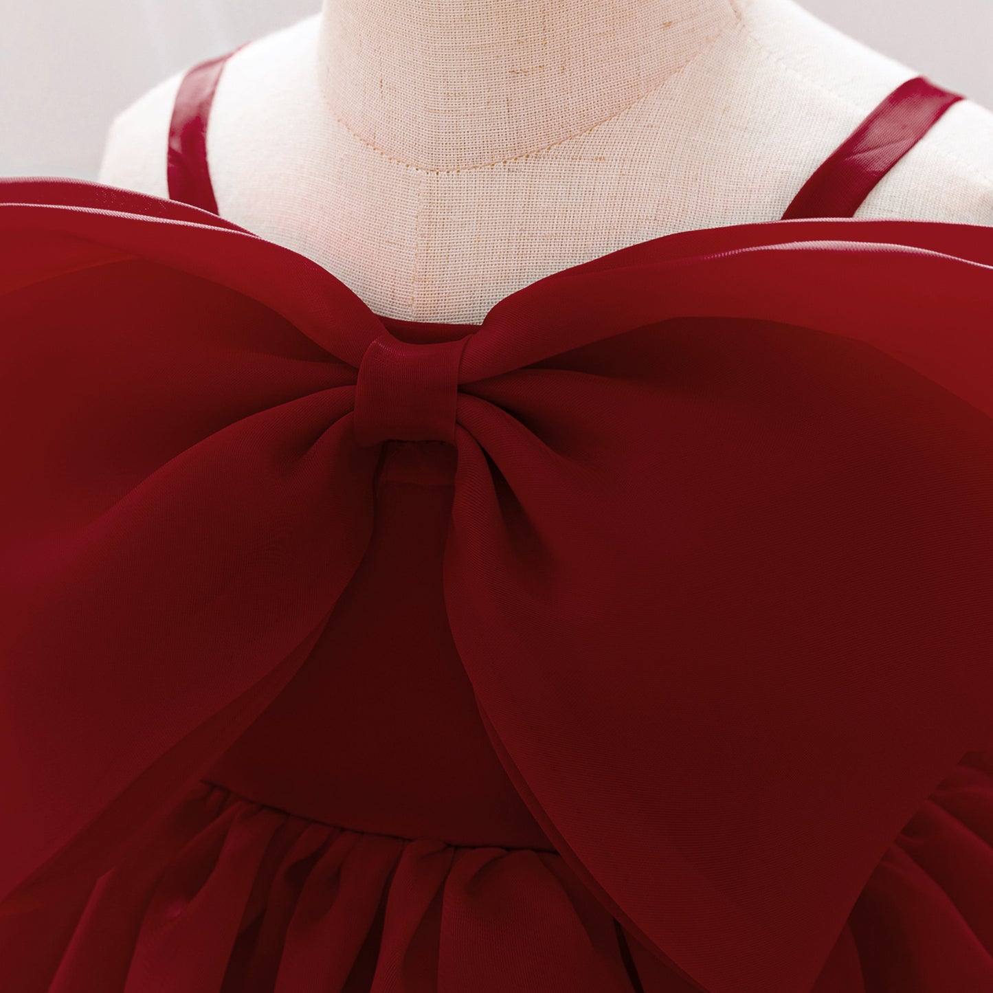 Baby & Toddler Giant Bow Satin & Organza Party Dress – Photo-Ready Statement Look (Detachable Back Bow)