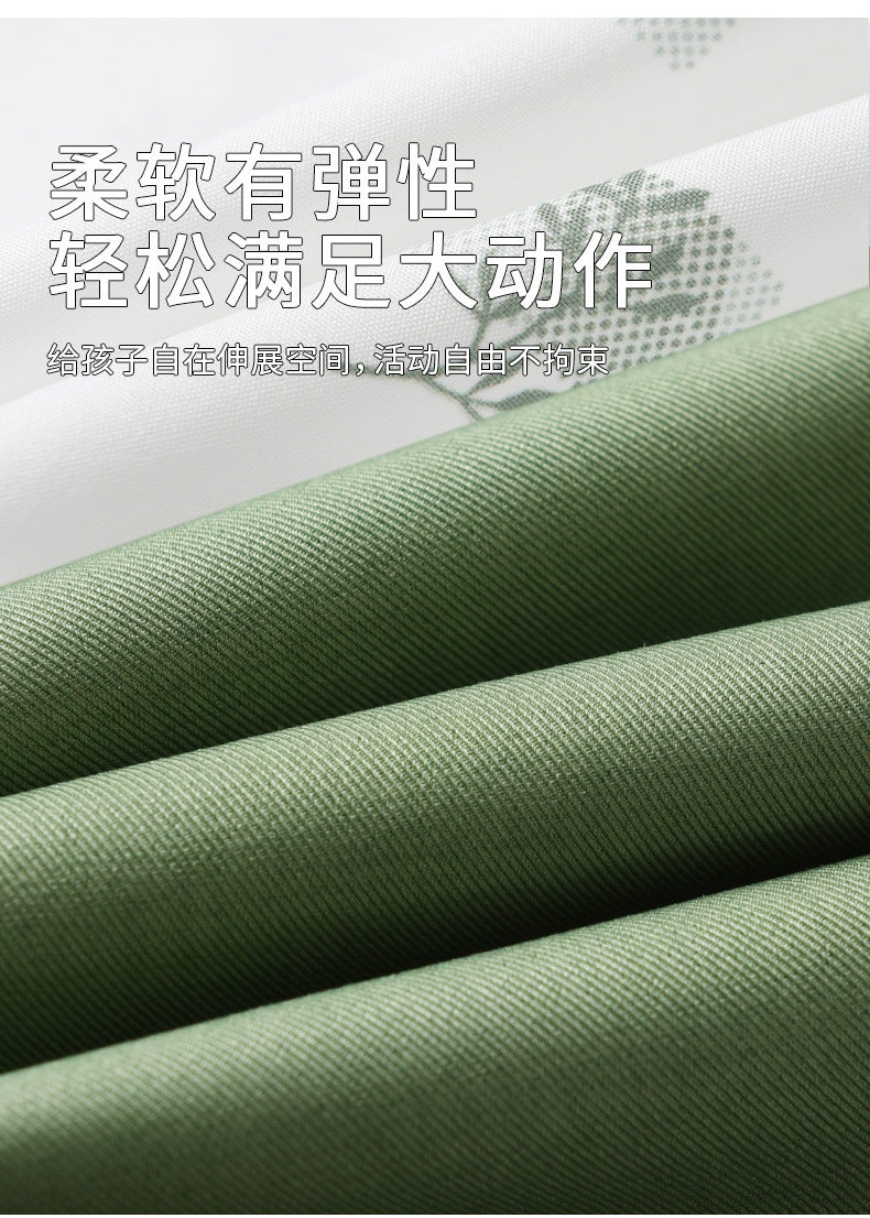 Sage Green Boys Braces Pants Set for Garden Weddings – Stretch Cotton Shirt & Bow Tie (4-Piece)