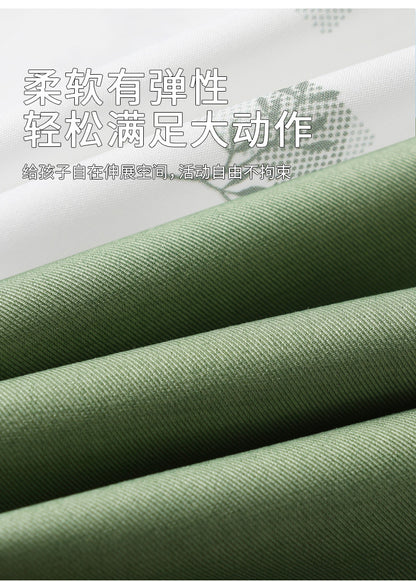 Sage Green Boys Braces Pants Set for Garden Weddings – Stretch Cotton Shirt & Bow Tie (4-Piece)